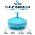 Texas Beauty & Health Scalp Massager Shampoo Brush, Massaging Scrubber with Soft Silicone Bristles for Hair Growth Support & Dandruff Removal Green